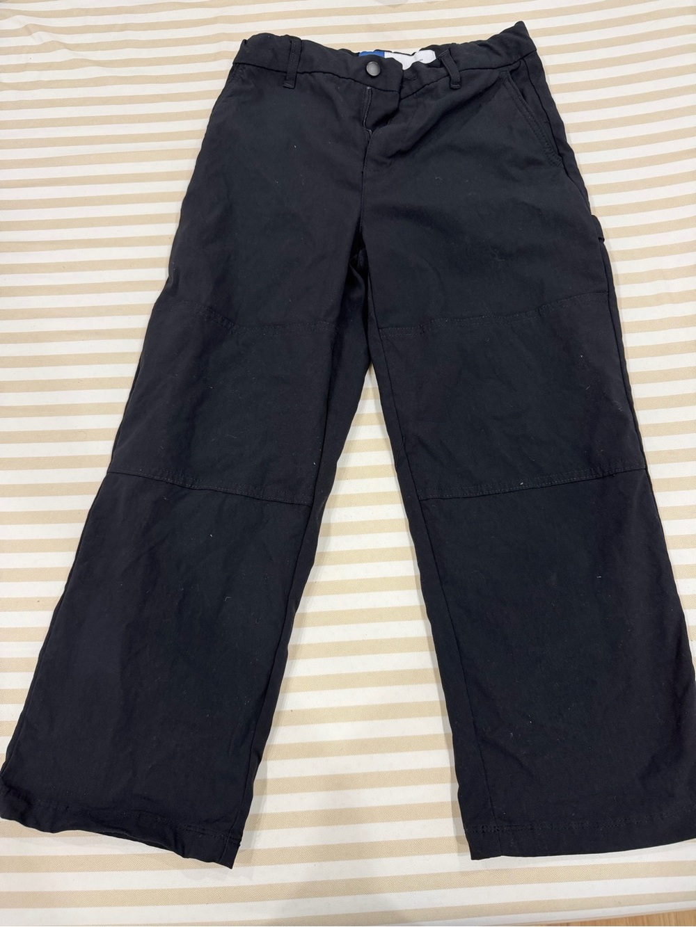 Boys Black Casual Straight-Leg Pants